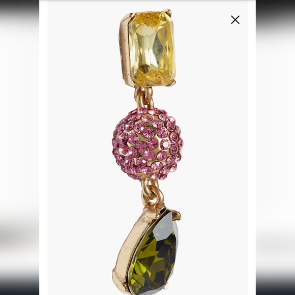 🌻Oscar de la RentaHalf Pavé Crystal Chandelier Earrings - Picture 6 of 8